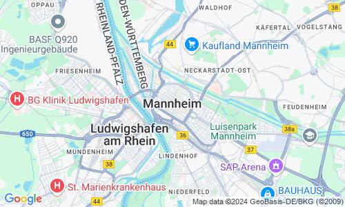 Ausschnitt der Weltkarte zu Mannheim