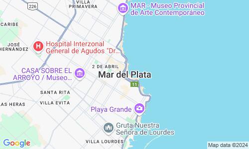 Ausschnitt der Weltkarte zu Mar del Plata