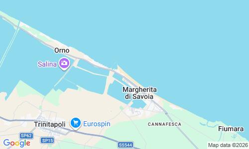 Ausschnitt der Weltkarte zu Margherita di Savoia - Lido di Margherita di Savoia