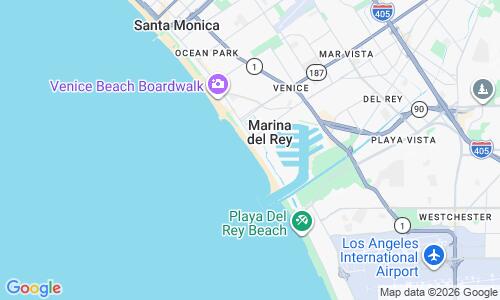 Ausschnitt der Weltkarte zu Marina del Rey Beach