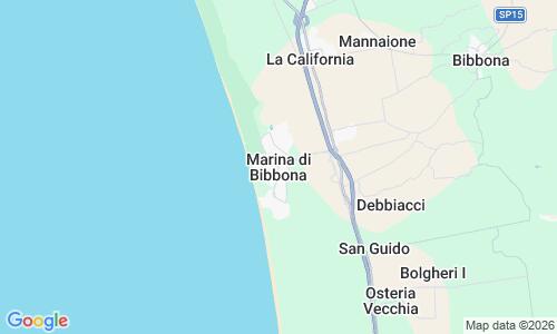 Ausschnitt der Weltkarte zu Marina di Bibbona Strand