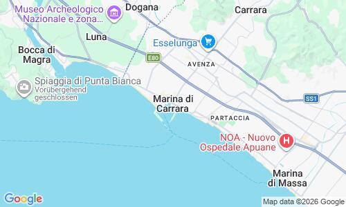 Ausschnitt der Weltkarte zu Marina di Carrara Strand