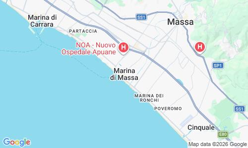 Ausschnitt der Weltkarte zu Marina di Massa Strand