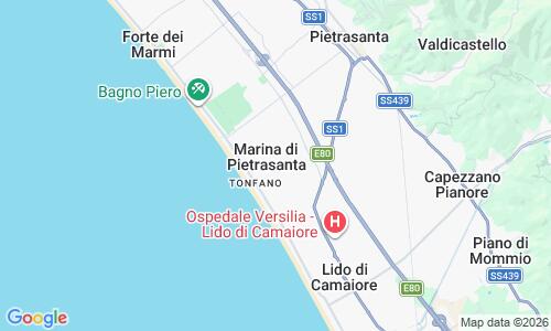 Ausschnitt der Weltkarte zu Marina di Pietrasanta Strand