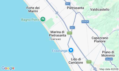 Ausschnitt der Weltkarte zu Marina di Pietrasanta Strand