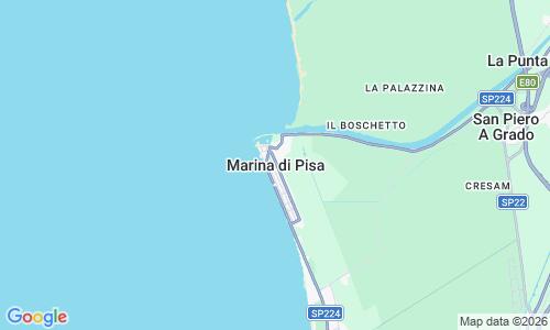 Ausschnitt der Weltkarte zu Marina di Pisa Beach
