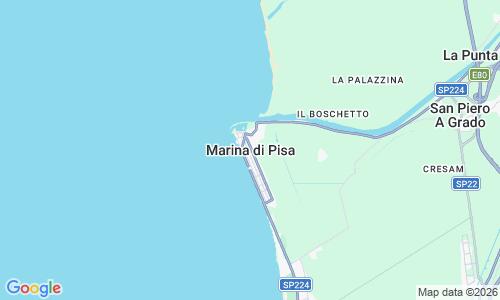 Ausschnitt der Weltkarte zu Marina di Pisa Strand