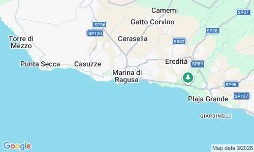 Ausschnitt der Weltkarte zu Marina di Ragusa Beach