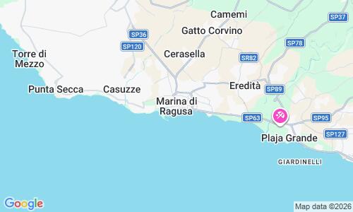 Ausschnitt der Weltkarte zu Marina di Ragusa Strand