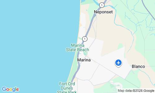 Ausschnitt der Weltkarte zu Marina State Beach