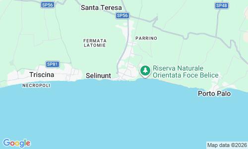 Ausschnitt der Weltkarte zu Marinella di Selinunte