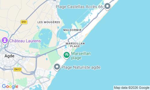 Ausschnitt der Weltkarte zu Marseillan-Plage