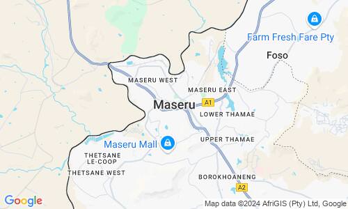 Ausschnitt der Weltkarte zu Maseru