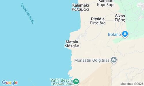Ausschnit der Weltkarte zu Matala Beach