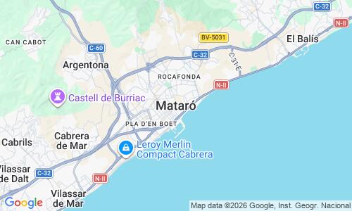 Ausschnitt der Weltkarte zu Mataro Strand