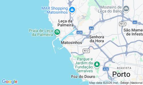 Ausschnitt der Weltkarte zu Matosinhos-Strand