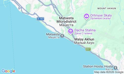 Ausschnitt der Weltkarte zu Matsesta Beach