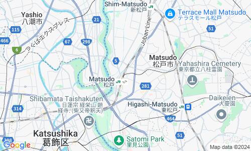 Ausschnitt der Weltkarte zu Matsudo