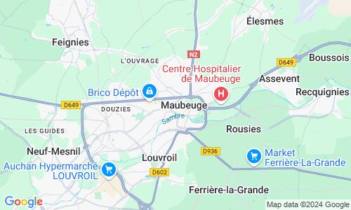 Ausschnitt der Weltkarte zu Maubeuge