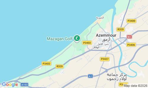 Ausschnitt der Weltkarte zu Mazagan Beach