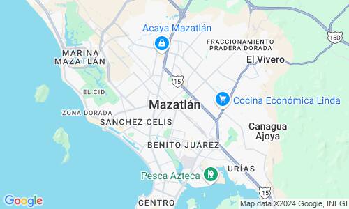 Ausschnitt der Weltkarte zu Mazatlán