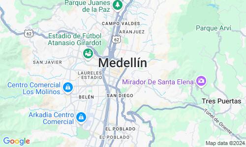 Ausschnit der Weltkarte zu Medellín
