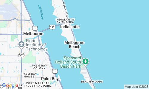 Ausschnitt der Weltkarte zu Melbourne Beach