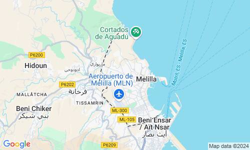 Ausschnitt der Weltkarte zu Melilla
