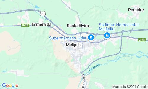 Ausschnitt der Weltkarte zu Melipilla
