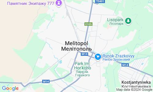 Ausschnitt der Weltkarte zu Melitopol