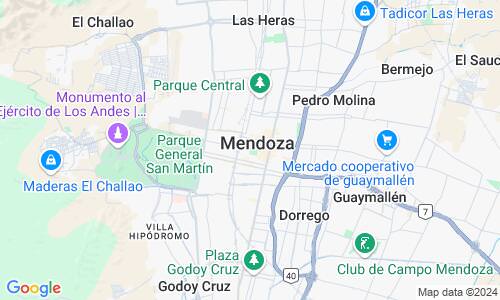 Ausschnitt der Weltkarte zu Mendoza