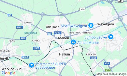 Ausschnitt der Weltkarte zu Menen