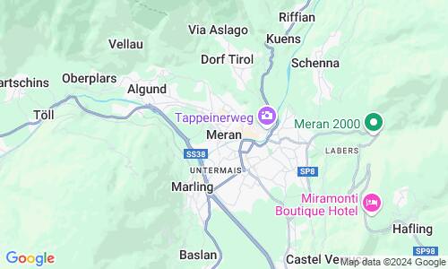 Ausschnit der Weltkarte zu Meran