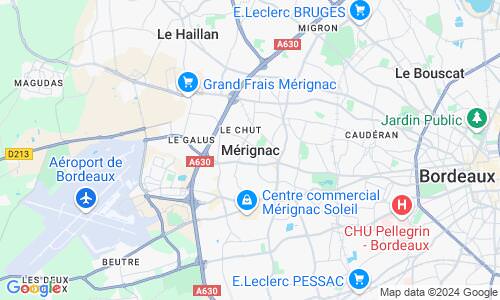 Ausschnitt der Weltkarte zu Mérignac