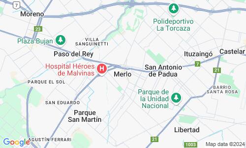 Ausschnitt der Weltkarte zu Merlo