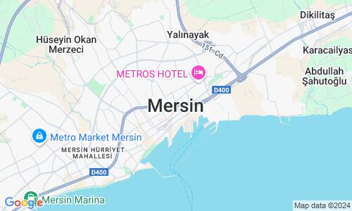 Ausschnitt der Weltkarte zu Mersin