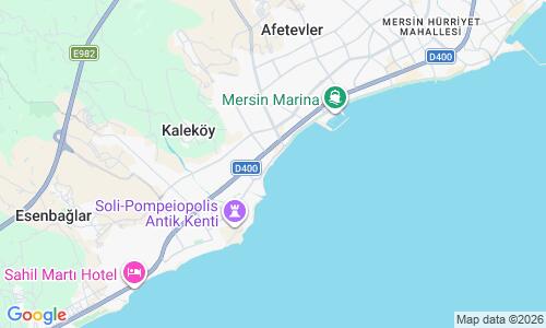 Ausschnitt der Weltkarte zu Mezitli Sahili