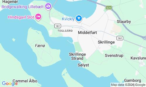 Ausschnitt der Weltkarte zu Middelfart Strand