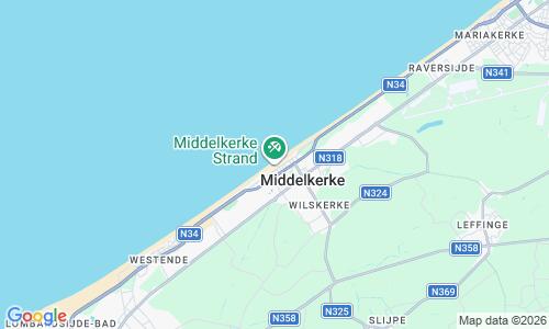 Ausschnitt der Weltkarte zu Middelkerke Strand