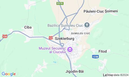 Ausschnitt der Weltkarte zu Miercurea-Ciuc