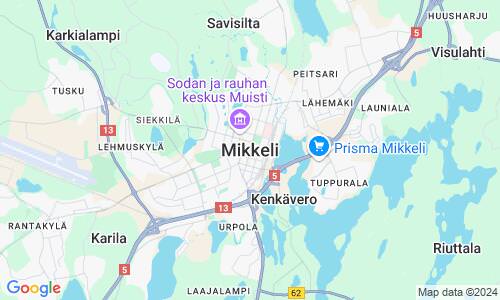 Ausschnitt der Weltkarte zu Mikkeli