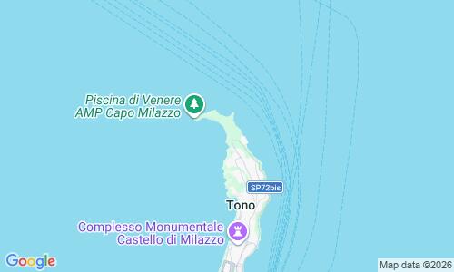 Ausschnitt der Weltkarte zu Milazzo Beach