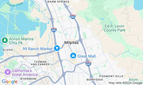 Ausschnitt der Weltkarte zu Milpitas