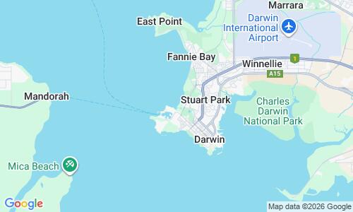 Ausschnitt der Weltkarte zu Mindil Beach