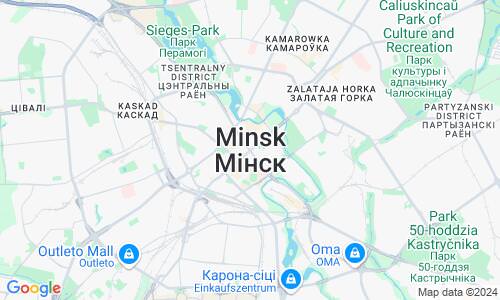 Ausschnitt der Weltkarte zu Minsk