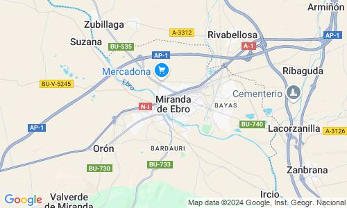 Ausschnitt der Weltkarte zu Miranda de Ebro