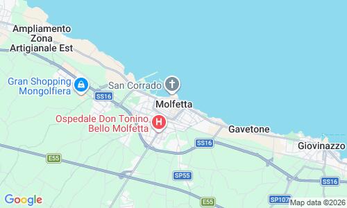 Ausschnitt der Weltkarte zu Molfetta Strand