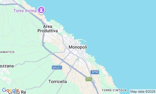 Ausschnitt der Weltkarte zu Monopoli Strand