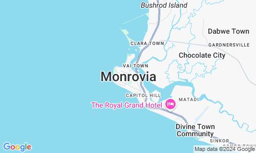 Ausschnitt der Weltkarte zu Monrovia