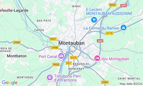 Ausschnitt der Weltkarte zu Montauban